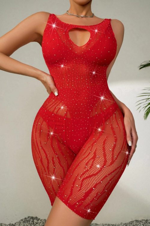 Red Glitter Romper Lingerie